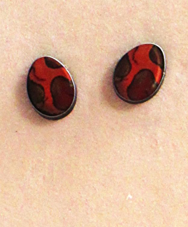 Egg Shaped Sumlimated Stud Earrings