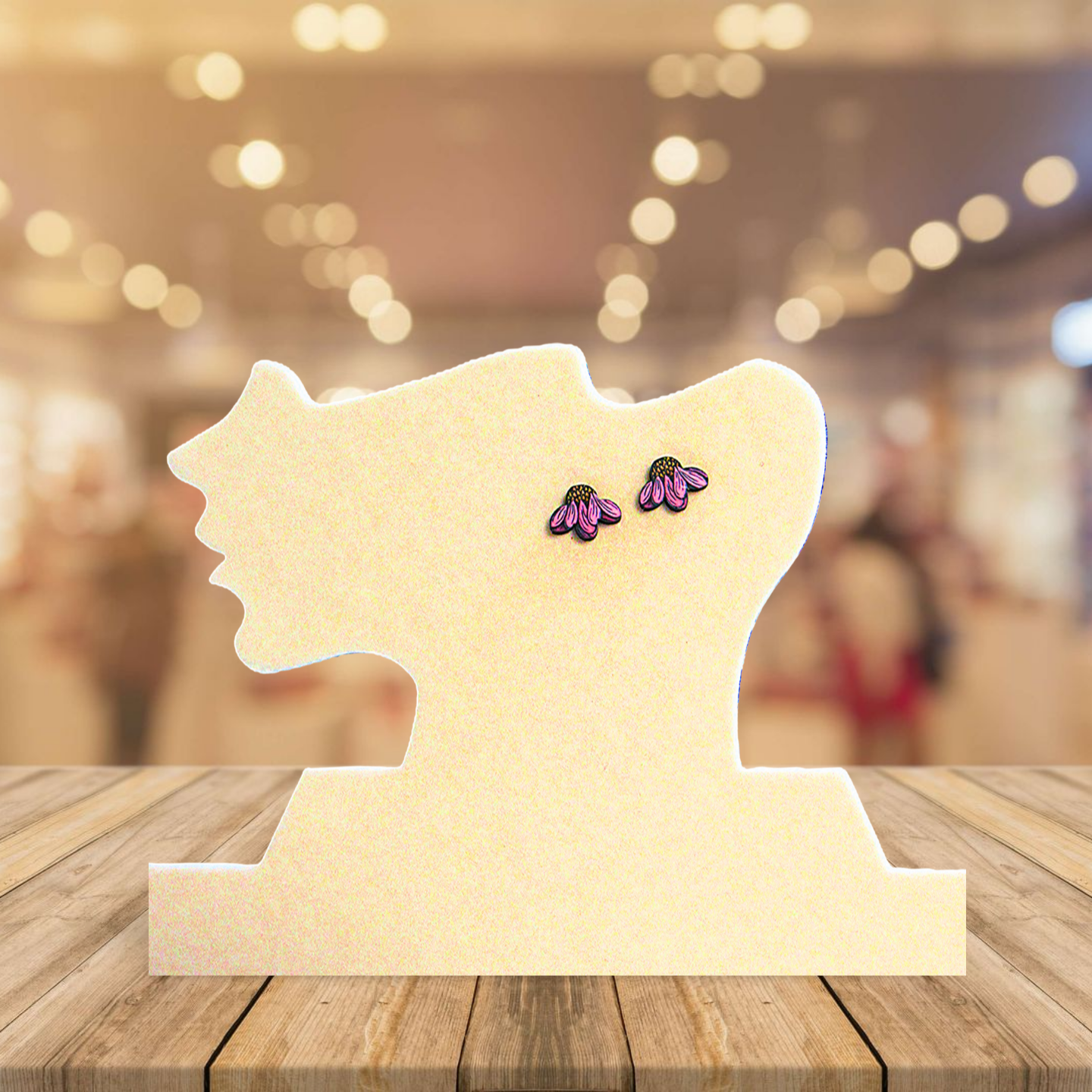 Open Flower Shaped Sublimated Stud Earring