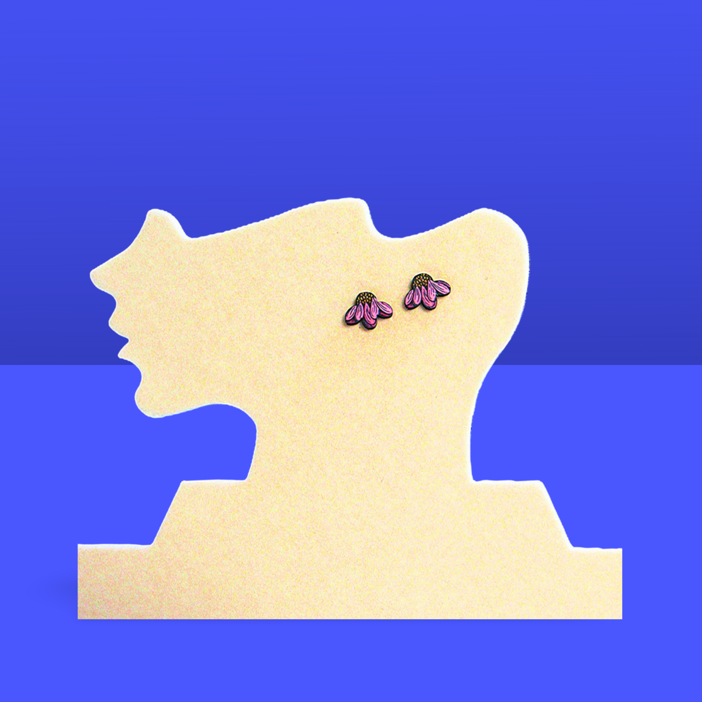 Open Flower Shaped Sublimated Stud Earring