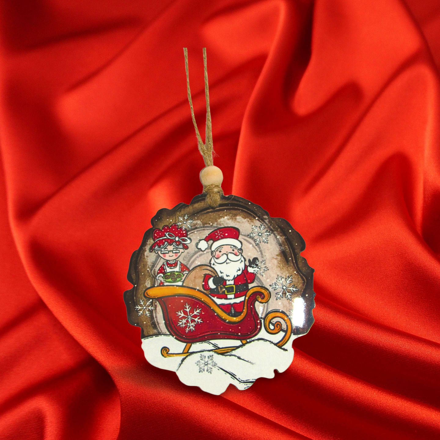 Wooden Slice Slublimated Ornament