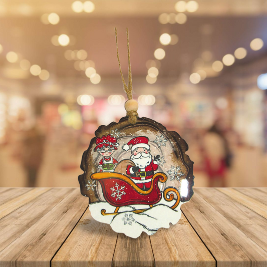 Wooden Slice Slublimated Ornament