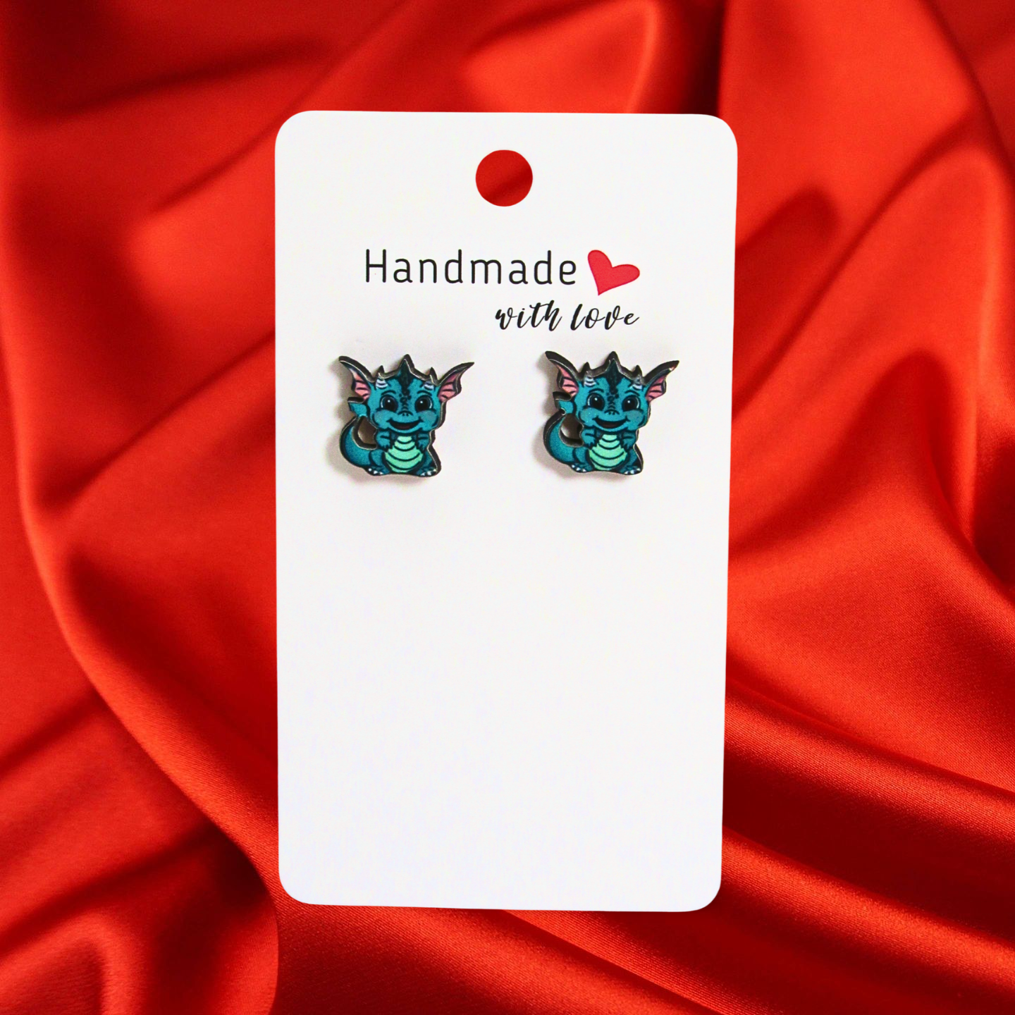 Dragon Shaped Sublimated Stud Earrings
