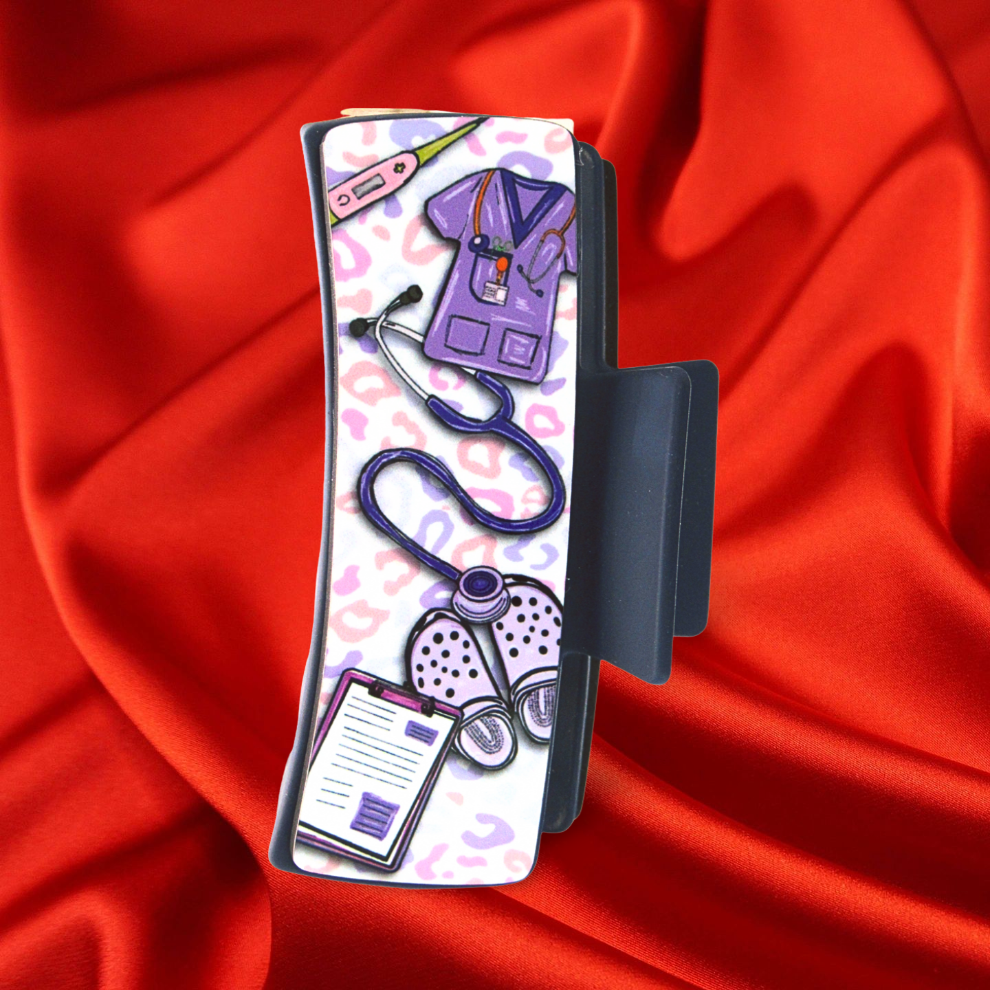 Nursing Themed Sublimated MDF Hair Clip Large