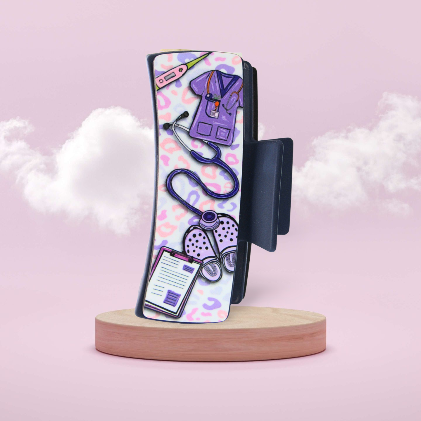 Nursing Themed Sublimated MDF Hair Clip Large