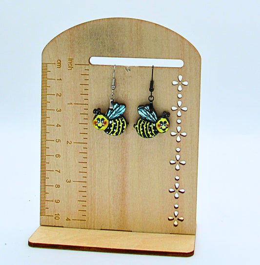 MDF-Bee Shaped Sublimated Earring 1 inch