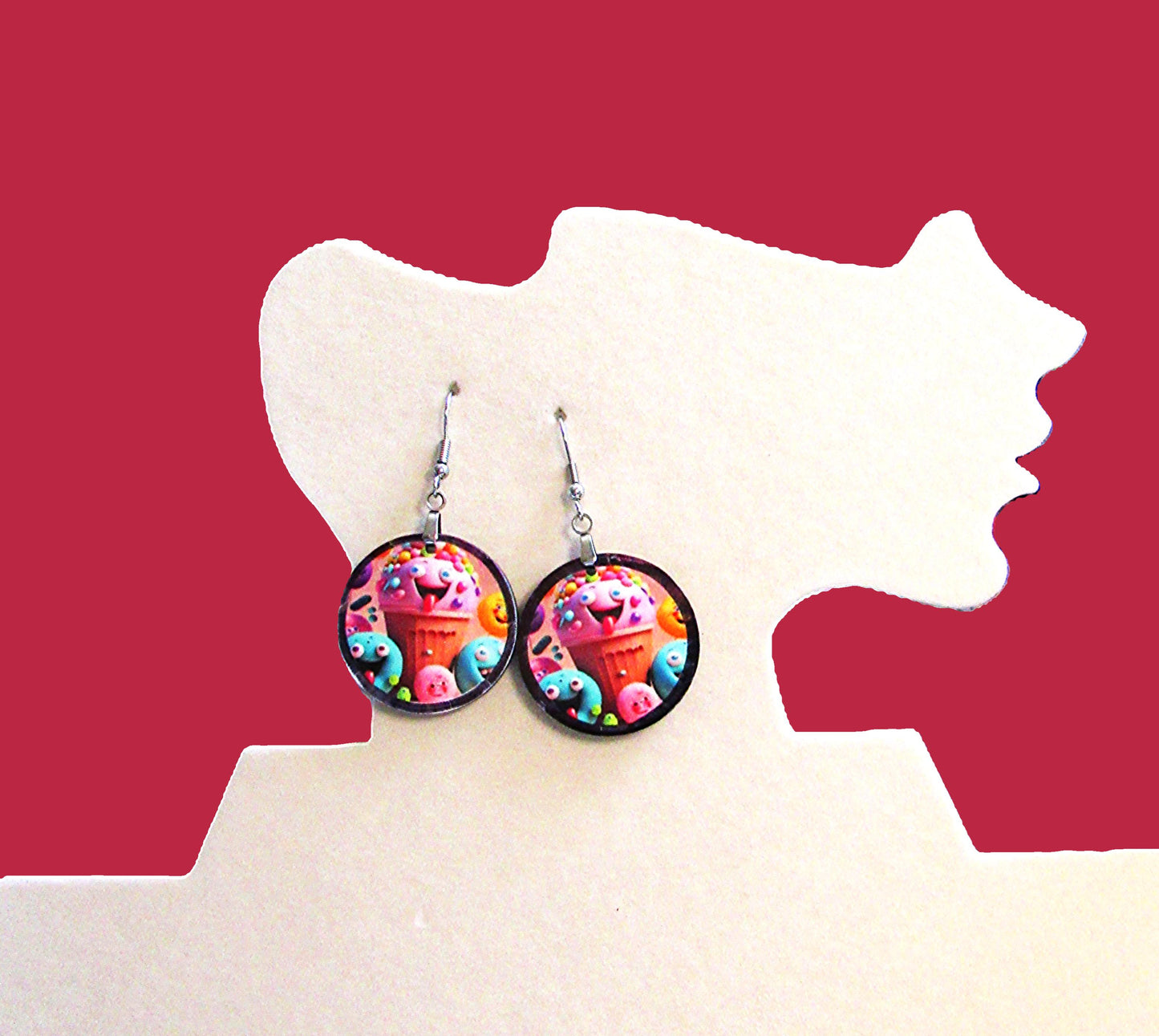 Round Shaped Sublimated 1 inch Earring