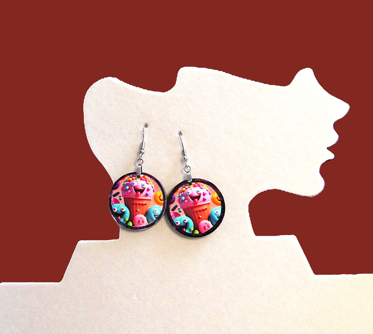 Round Shaped Sublimated 1 inch Earring