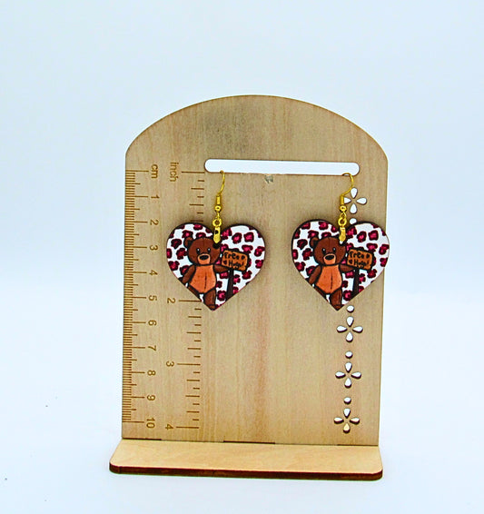 MDF-Heart Shaped Sublimated Earrings 1.5 inch