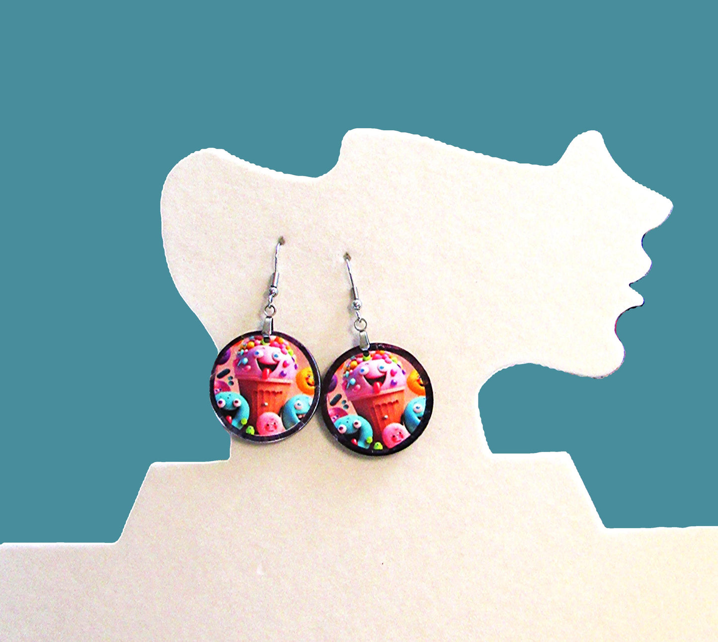 Round Shaped Sublimated 1 inch Earring