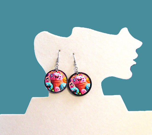 Round Shaped Sublimated 1 inch Earring