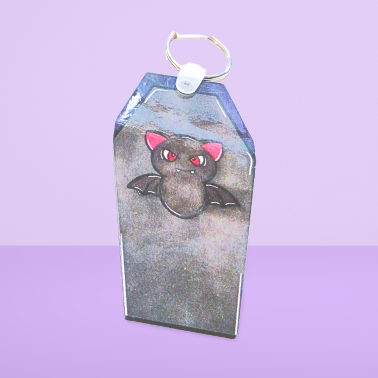 Coffin Shaped Sublimated Keychain