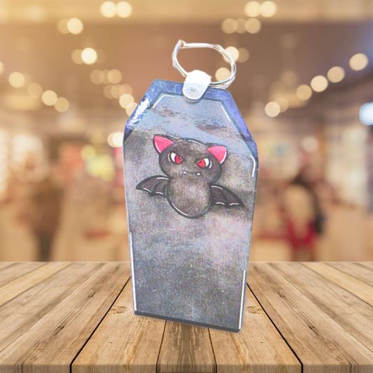 Coffin Shaped Sublimated Keychain