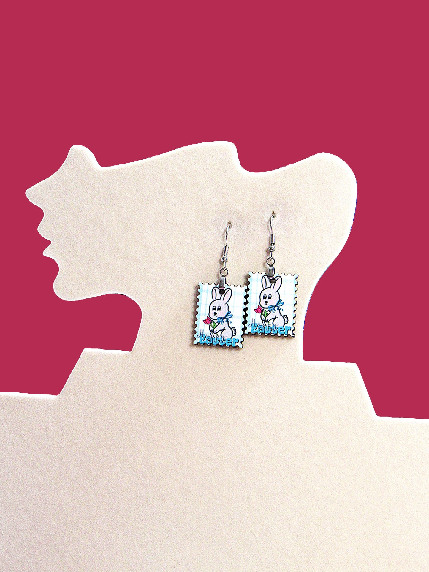 Stamp Shaped Sublimated Earrings 1 inch