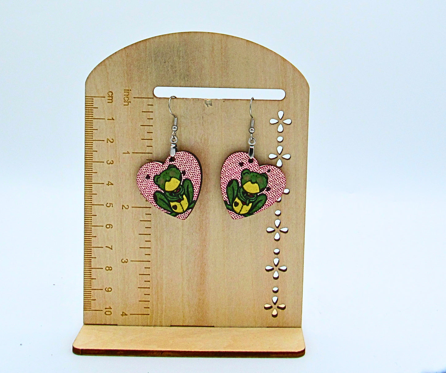 MDF-Heart Shaped Sublimated Earrings 1 inch