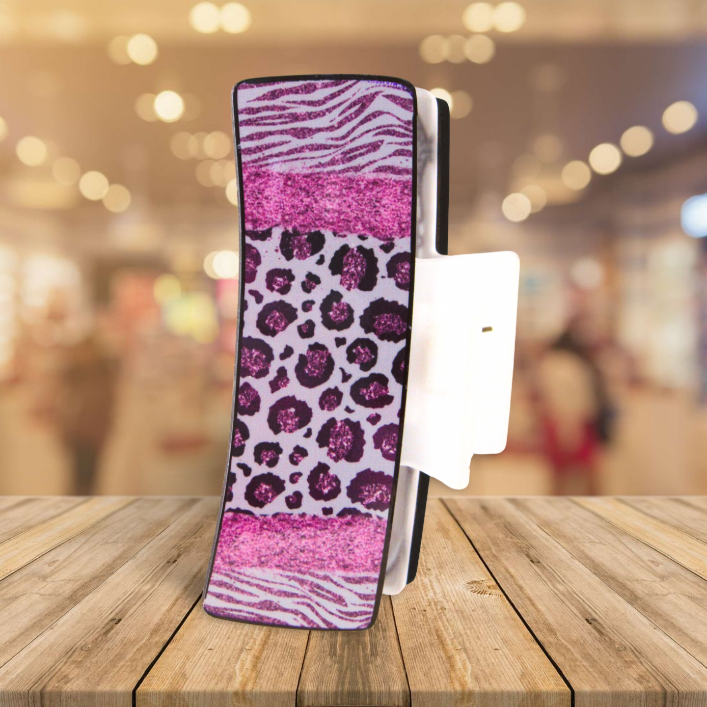 Cheetah Print Sublimated Large Hair Clip