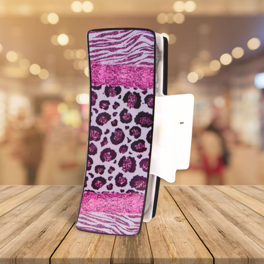 Cheetah Print Sublimated Large Hair Clip