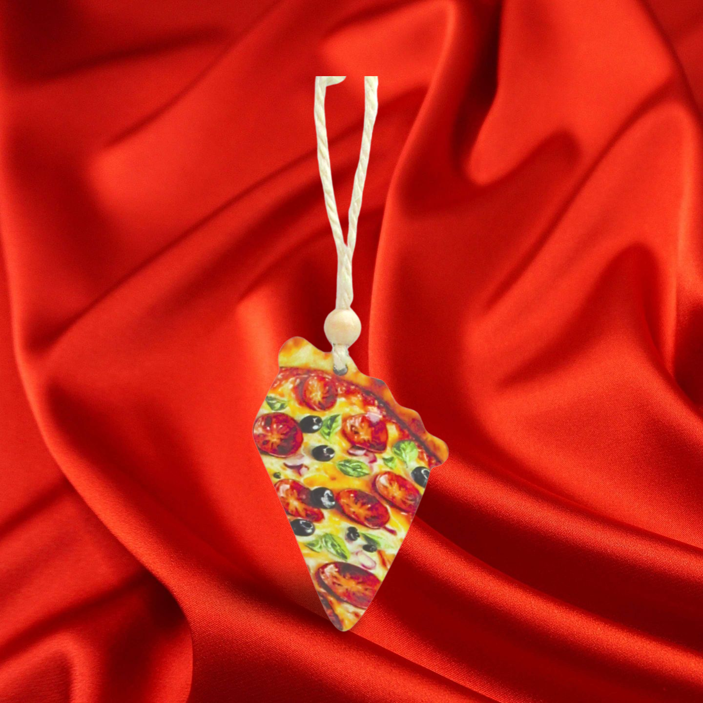 Pizza Pie Slice Shaped Sublimated Ornament