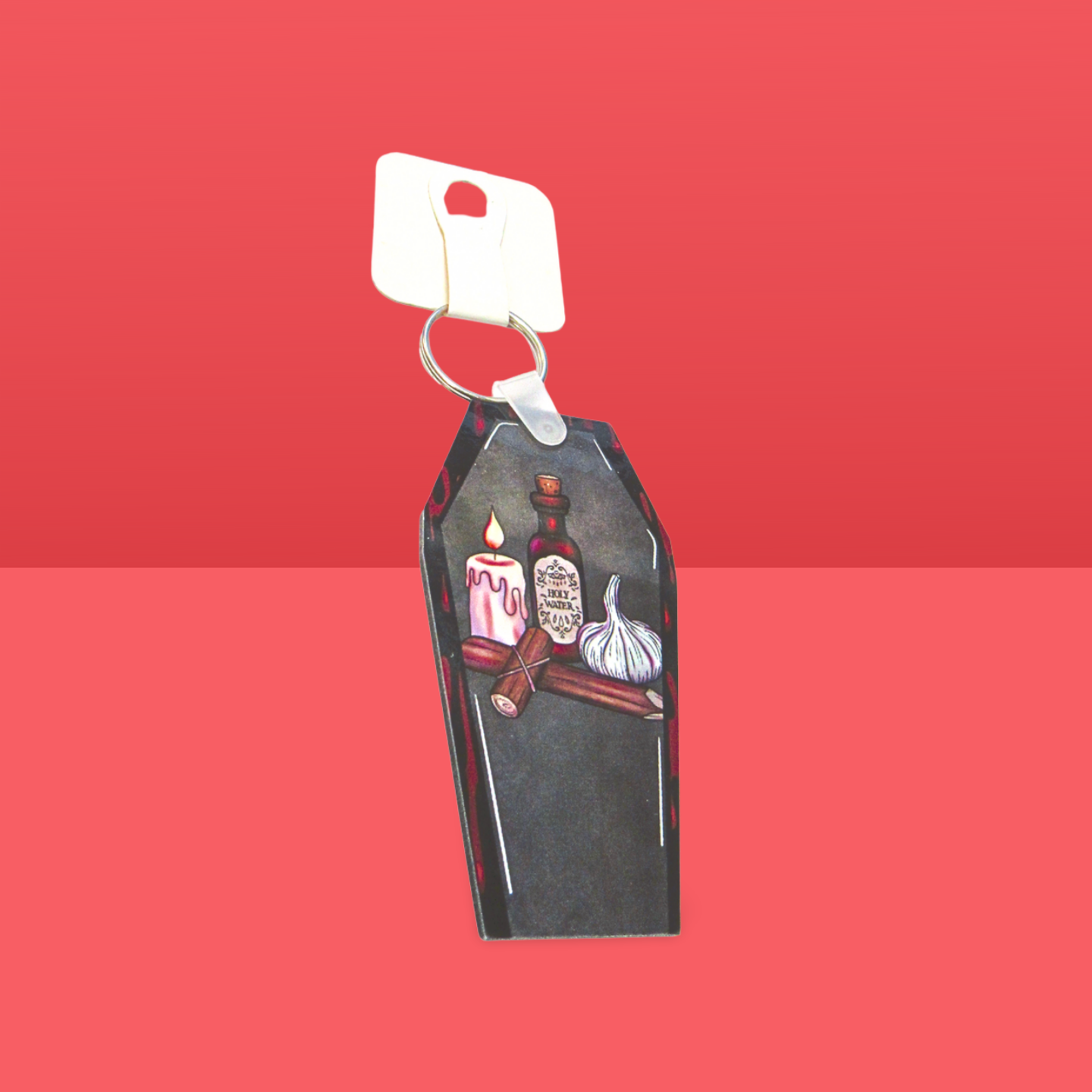 Coffin Shaped Sublimated Keychain
