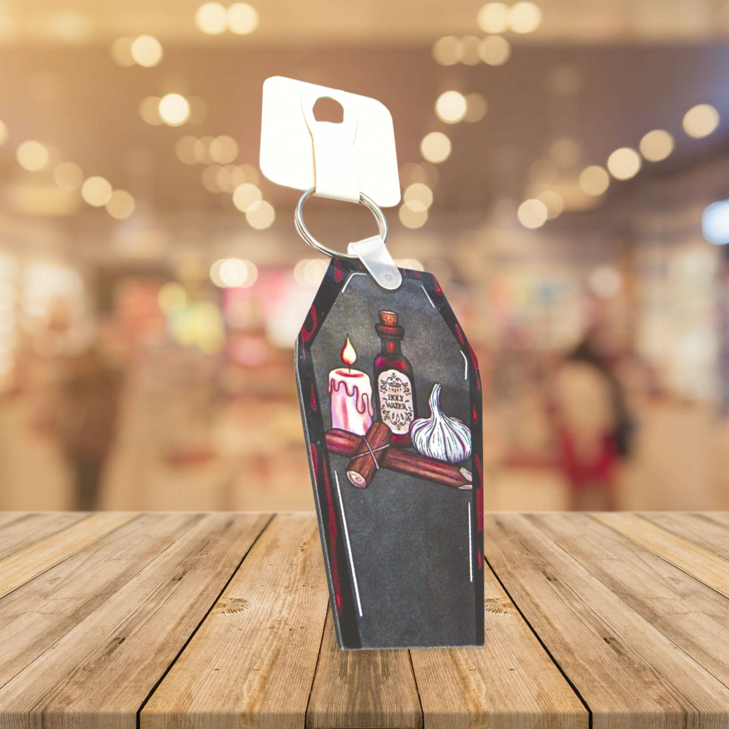 Coffin Shaped Sublimated Keychain