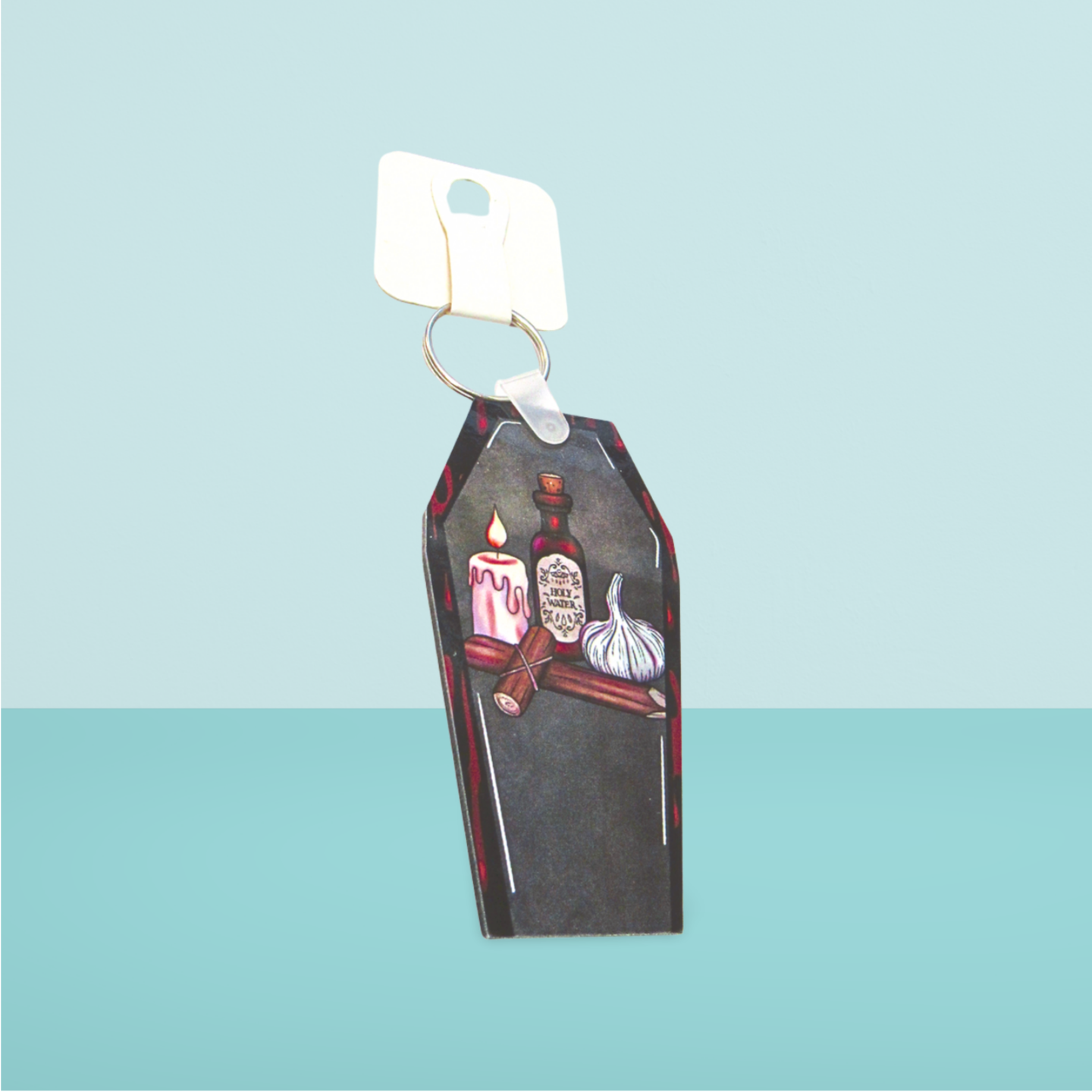 Coffin Shaped Sublimated Keychain