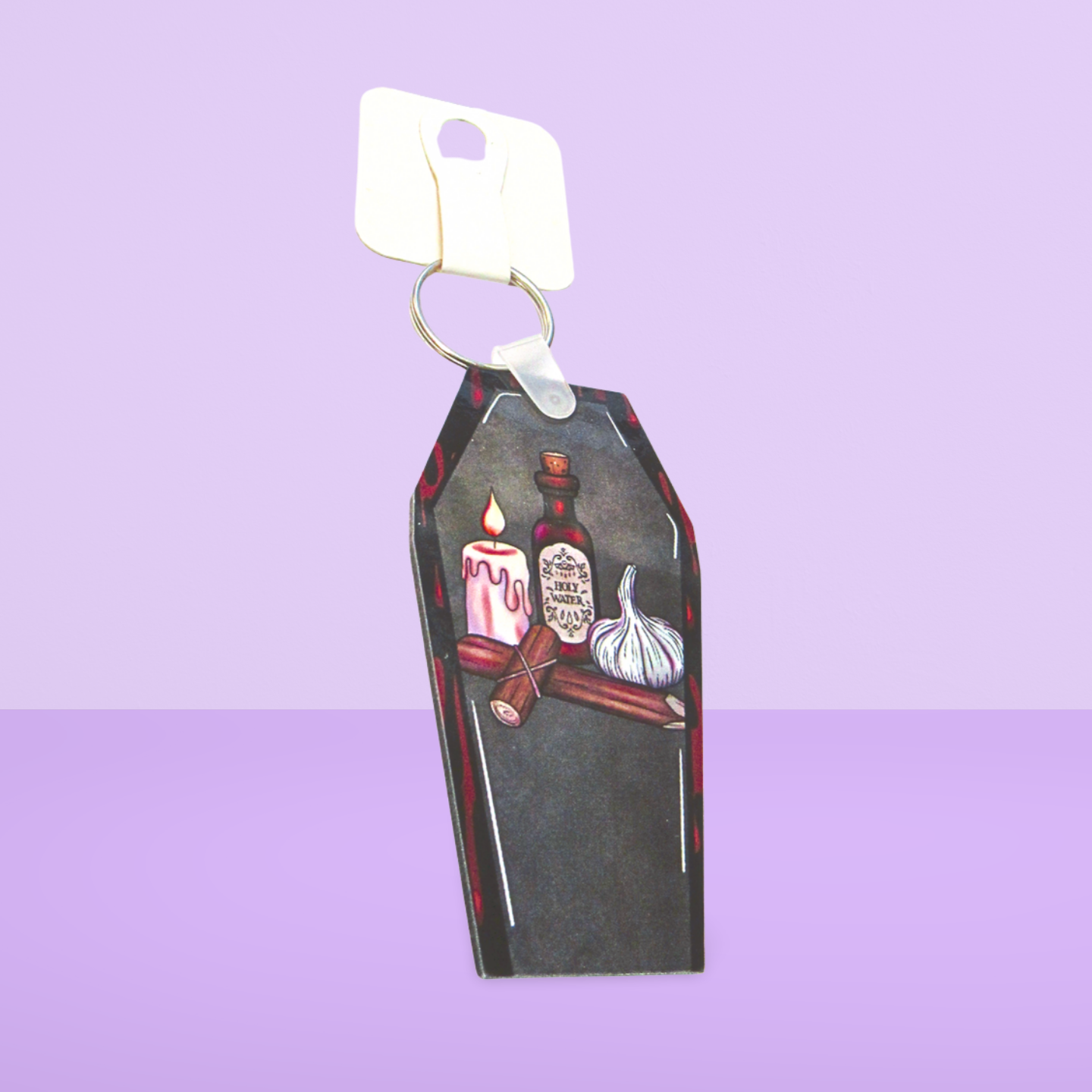 Coffin Shaped Sublimated Keychain