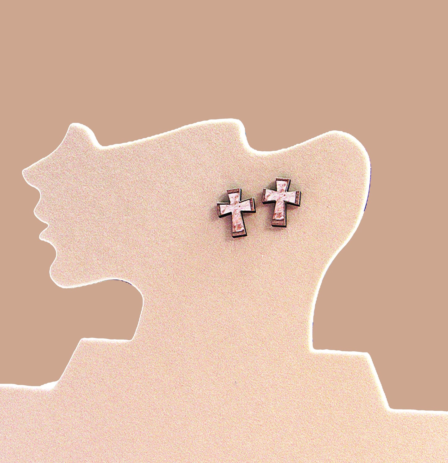 Cross Shaped Sublimated Stud Earrings