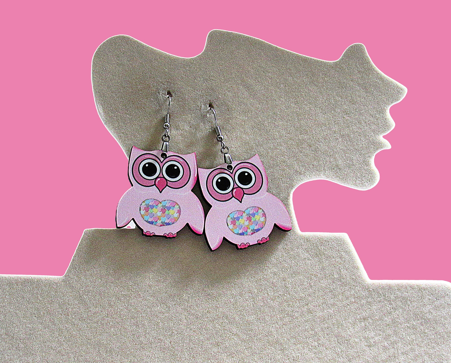 Owl Shaped Sublimated Earrings