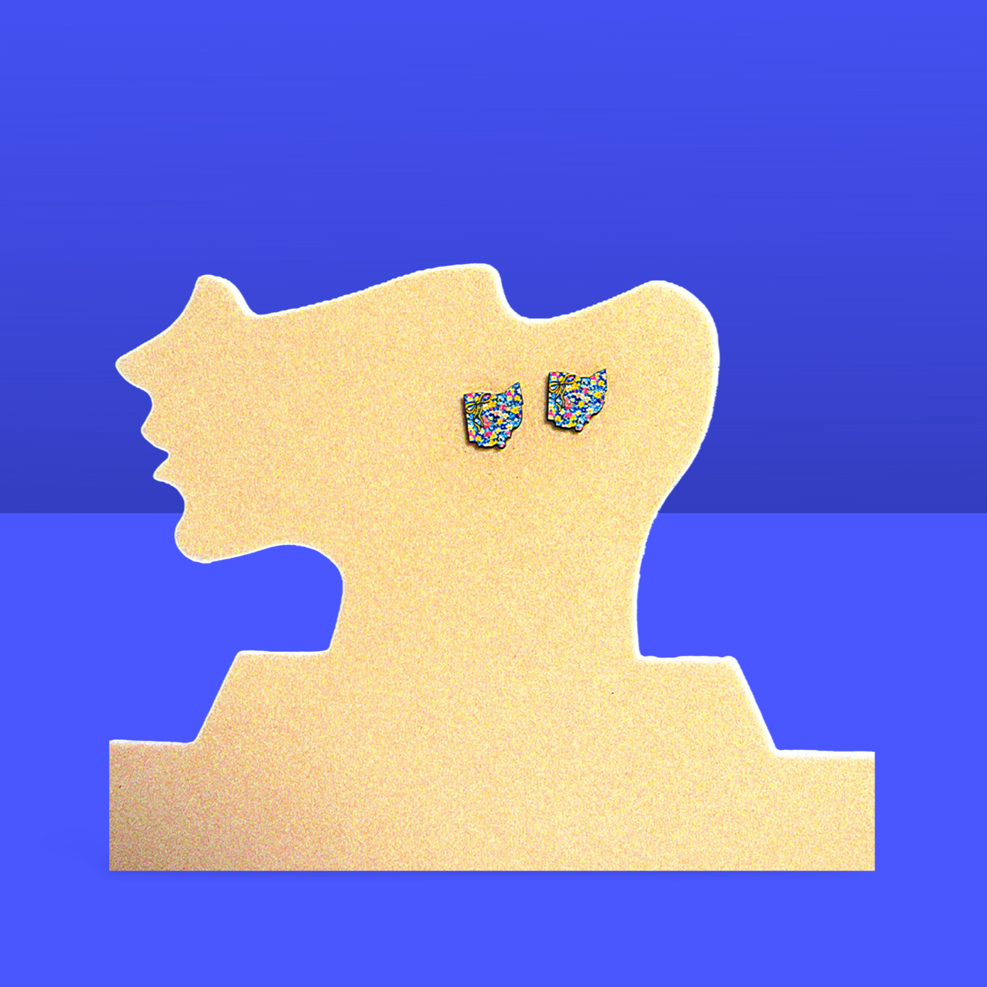Ohio Shaped Sublimated Stud Earrings