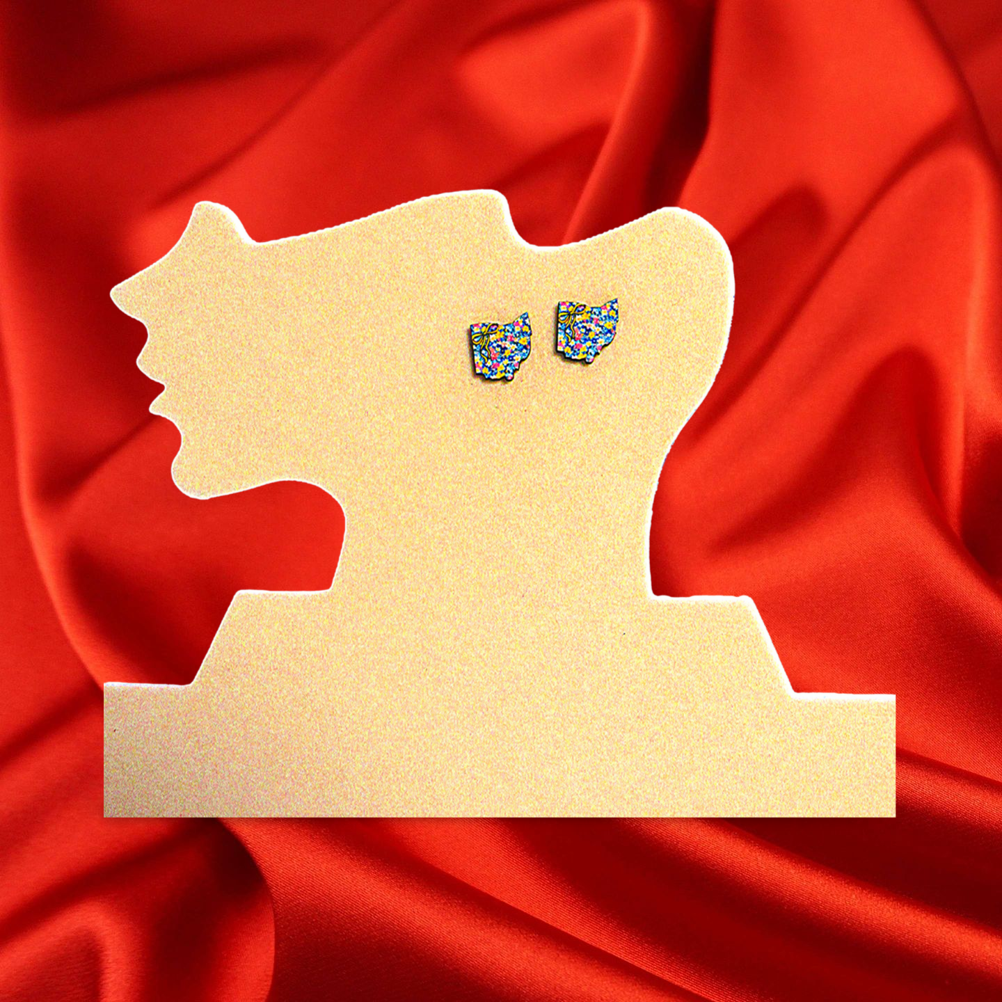 Ohio Shaped Sublimated Stud Earrings