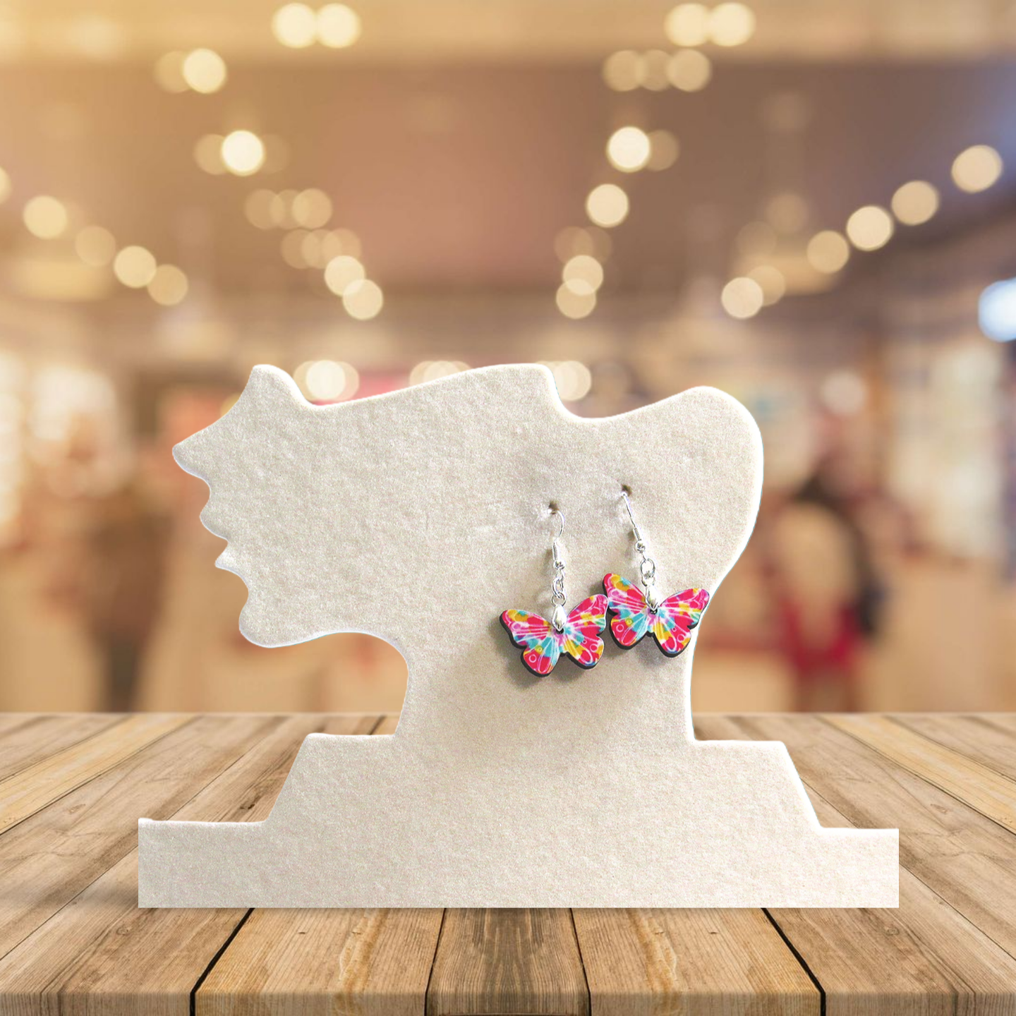 Open Butterfly Shaped Sublimated Earrings 1 inch