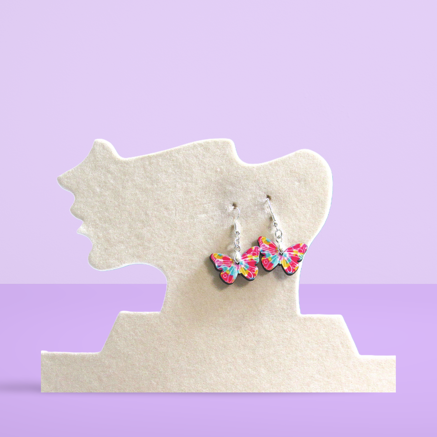 Open Butterfly Shaped Sublimated Earrings 1 inch