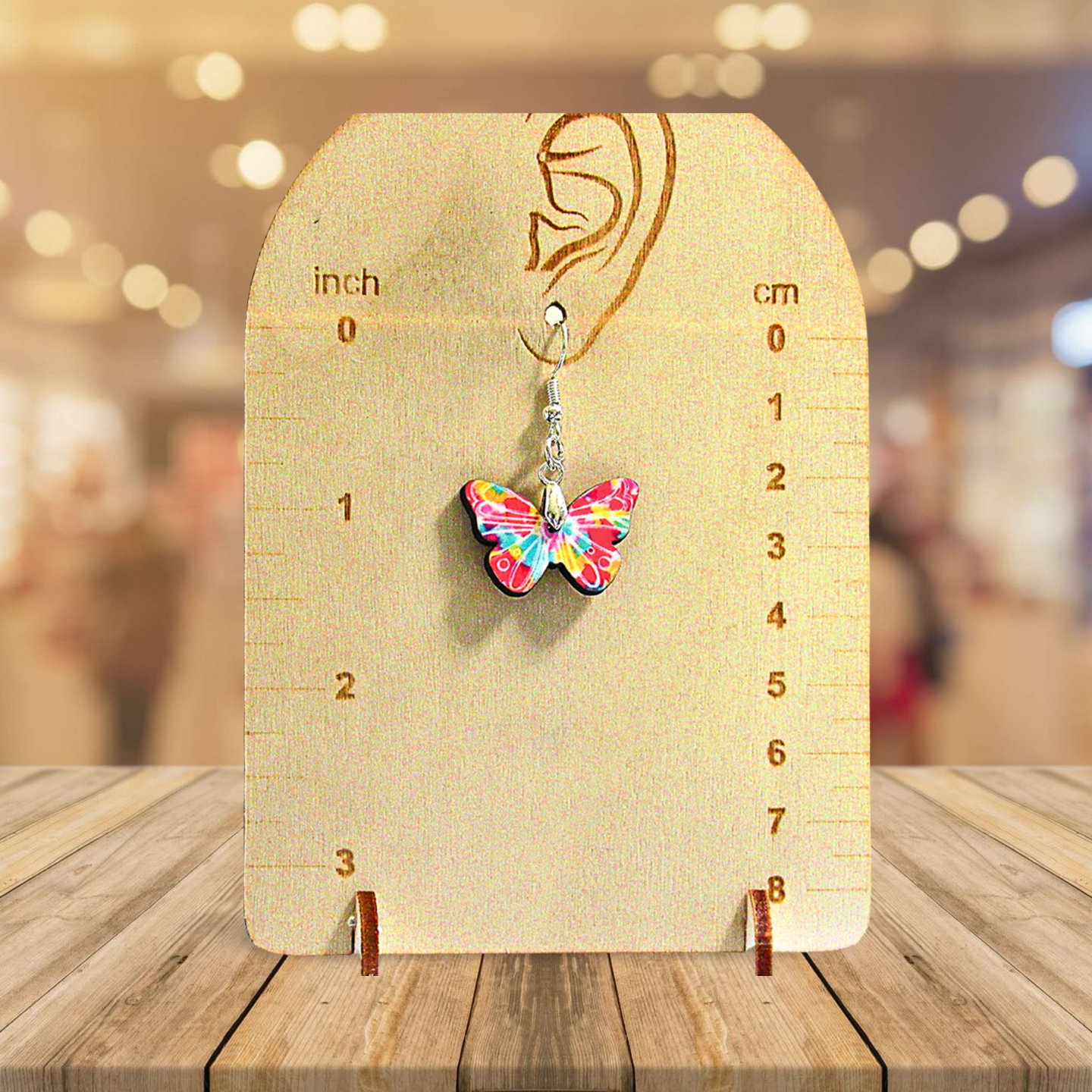 Open Butterfly Shaped Sublimated Earrings 1 inch