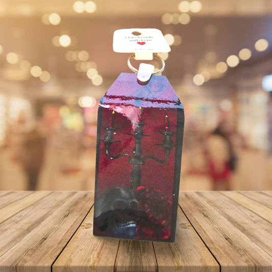 Coffin Shaped Sublimated Keychain