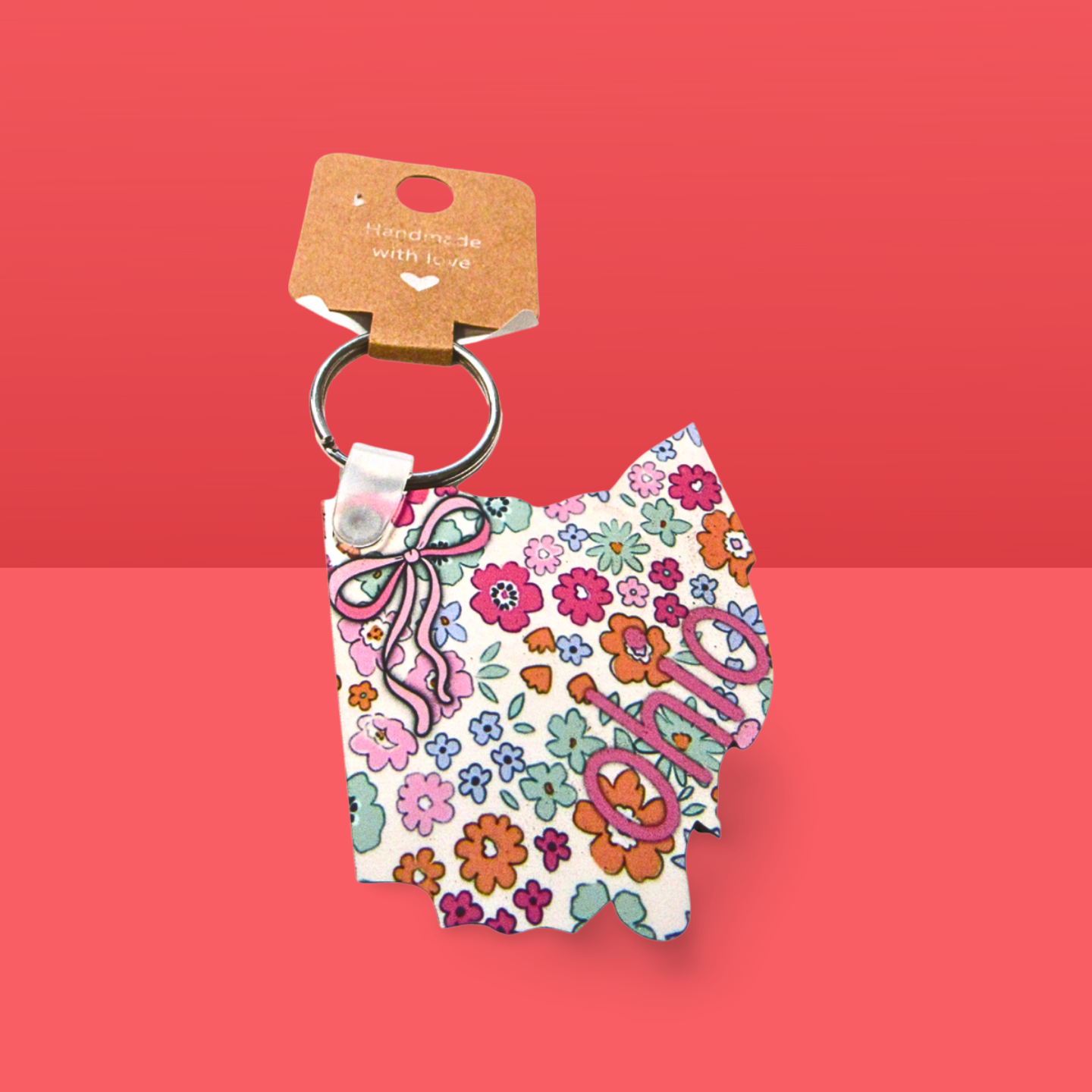 Ohio Shaped Sublimated Keychain MDF