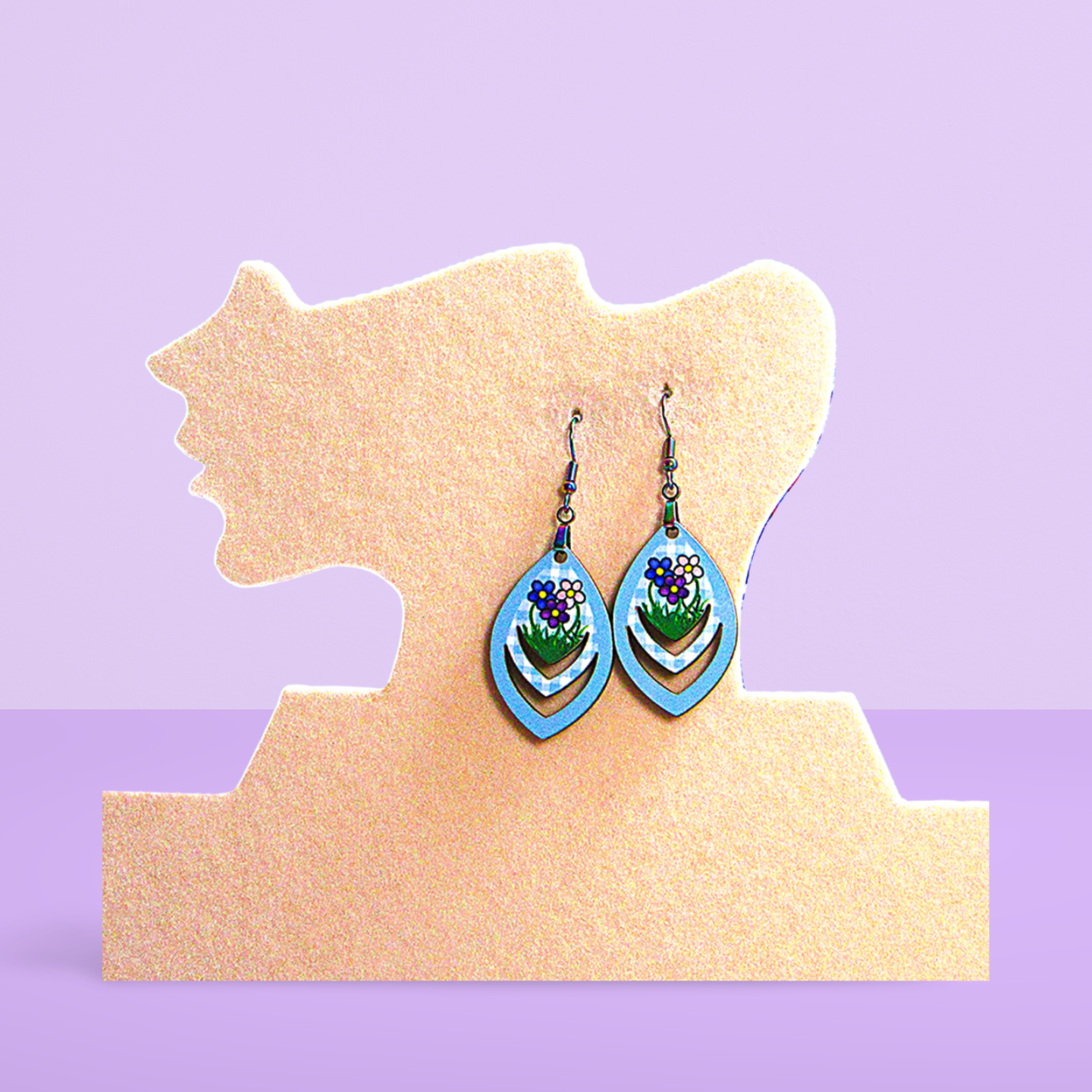 Open Teardrop Shaped Sublimated Earrings 1.5 inch