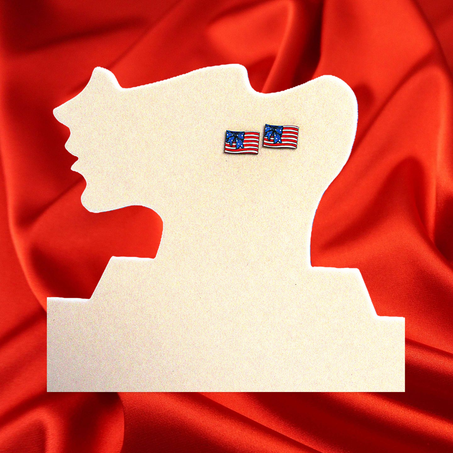 Flag Shaped Sublimated Earring Studs