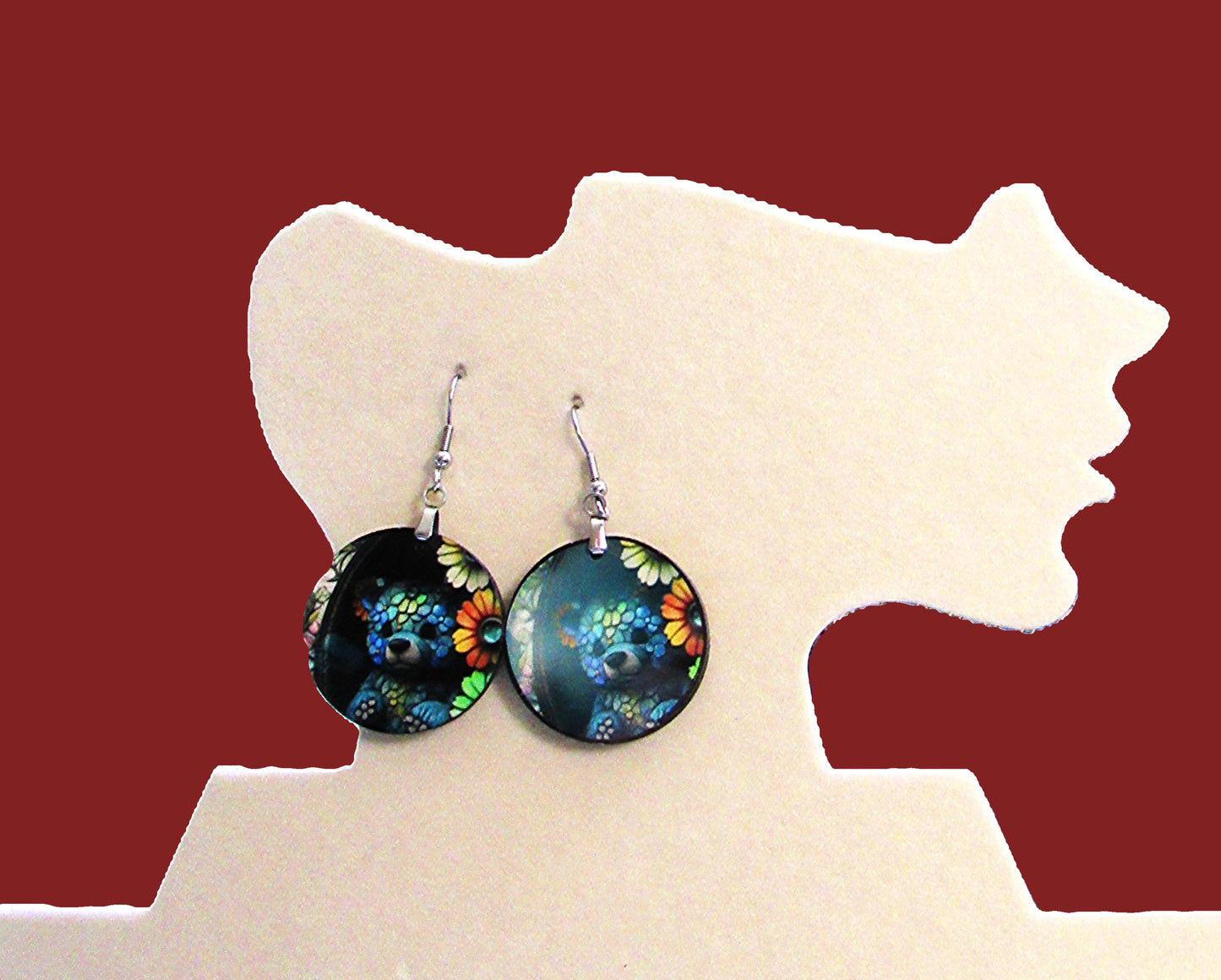 Round Shaped Sublimated 1 inch Earrings