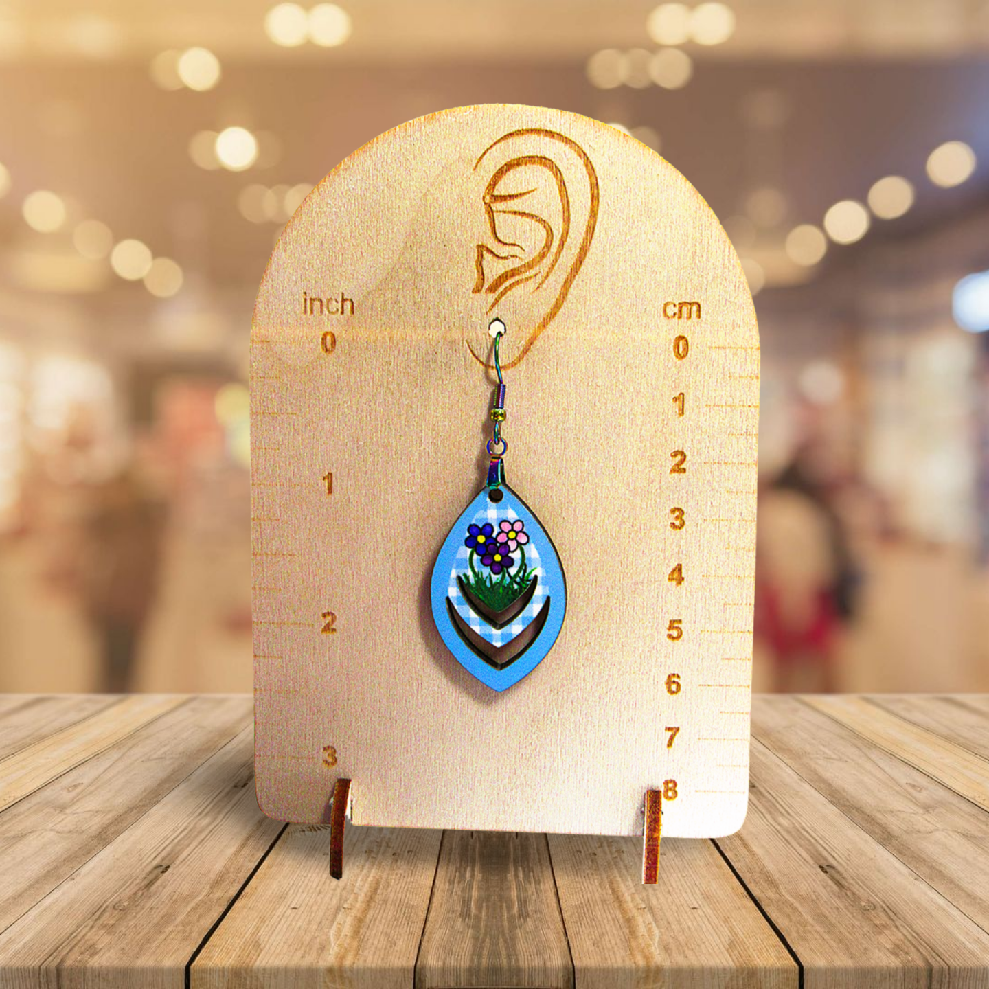 Open Teardrop Shaped Sublimated Earrings 1.5 inch
