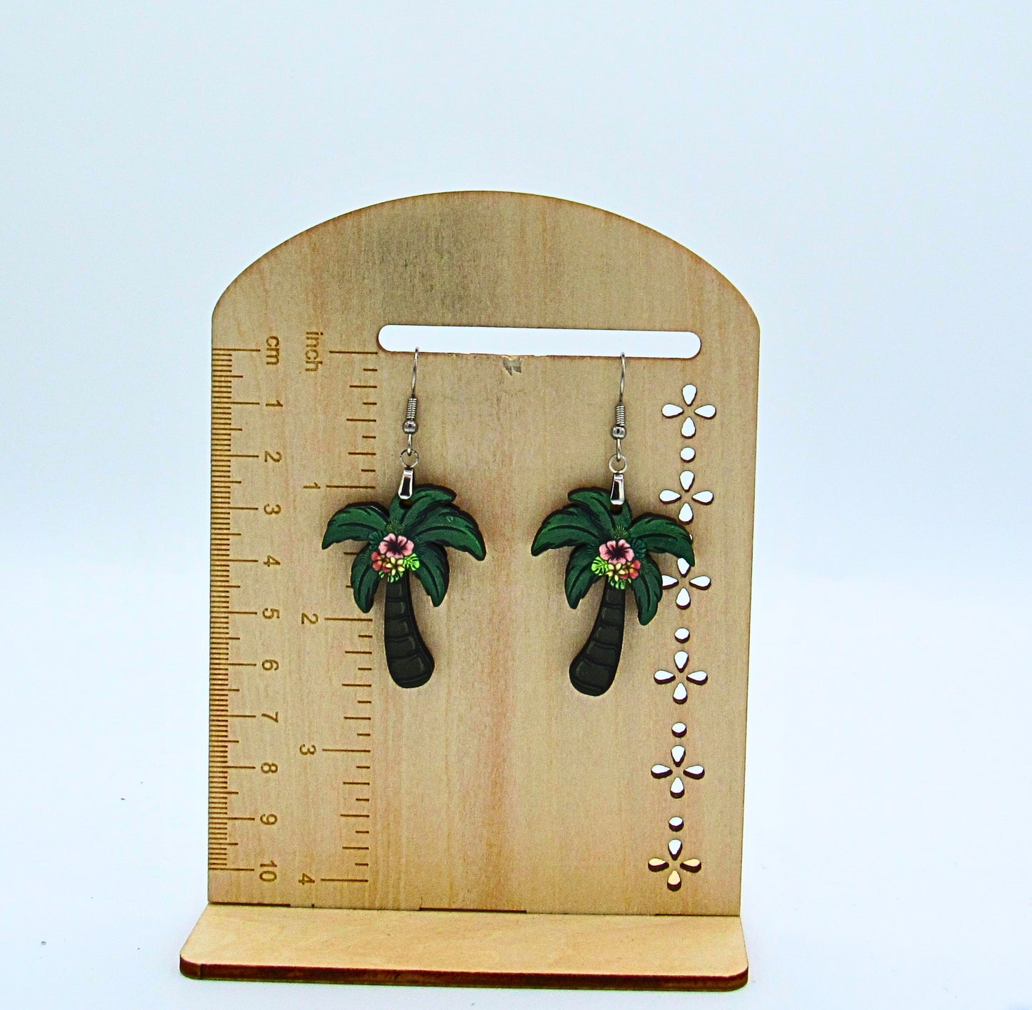 MDF-Palm Tree Shaped Sublimated Earrings 1.5 inch