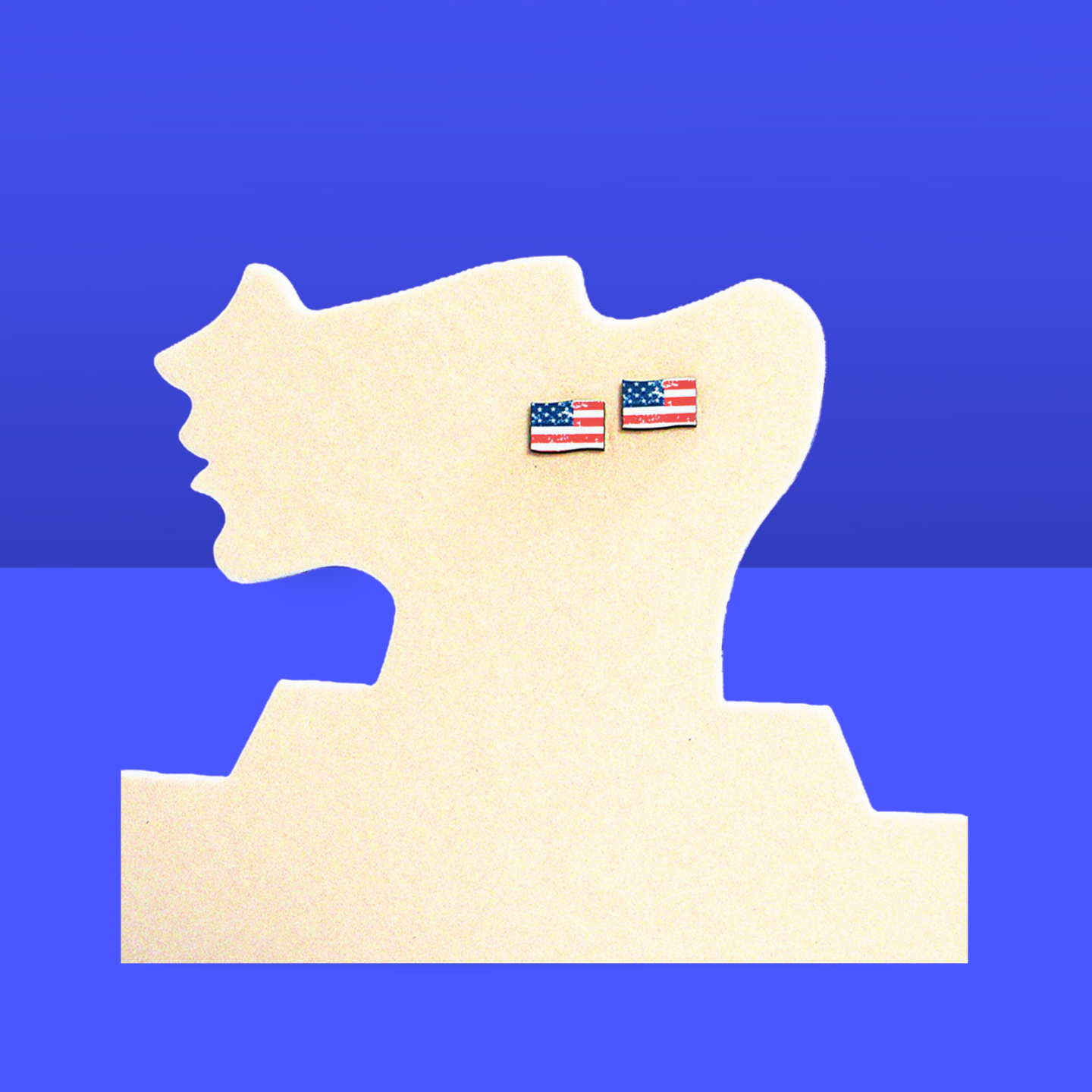 Flag Shaped Sublimated Earring Studs