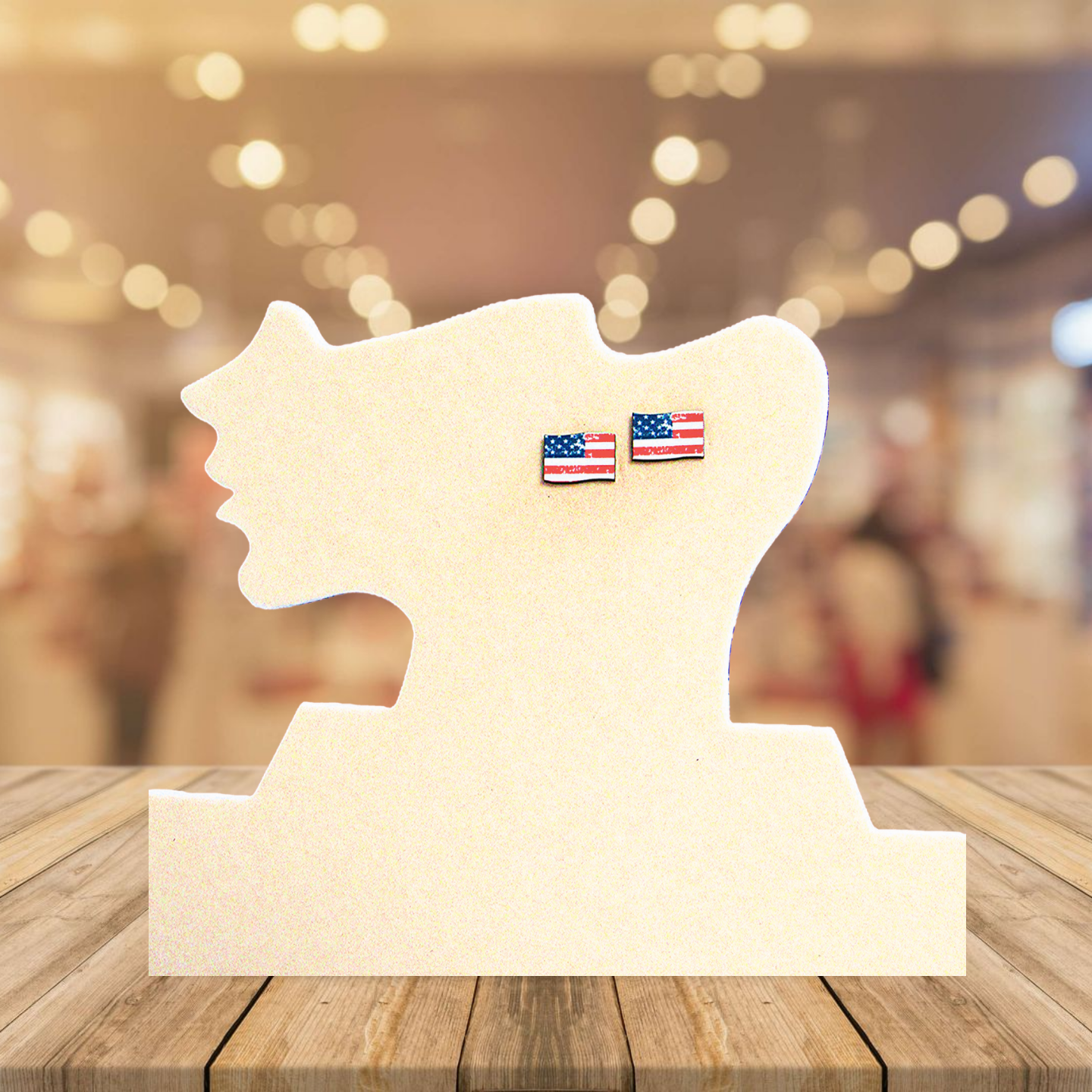 Flag Shaped Sublimated Earring Studs