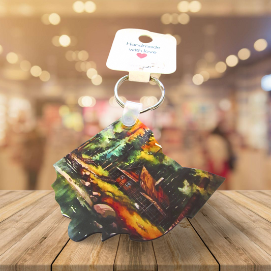 Ohio Shaped Sublimated Keychain