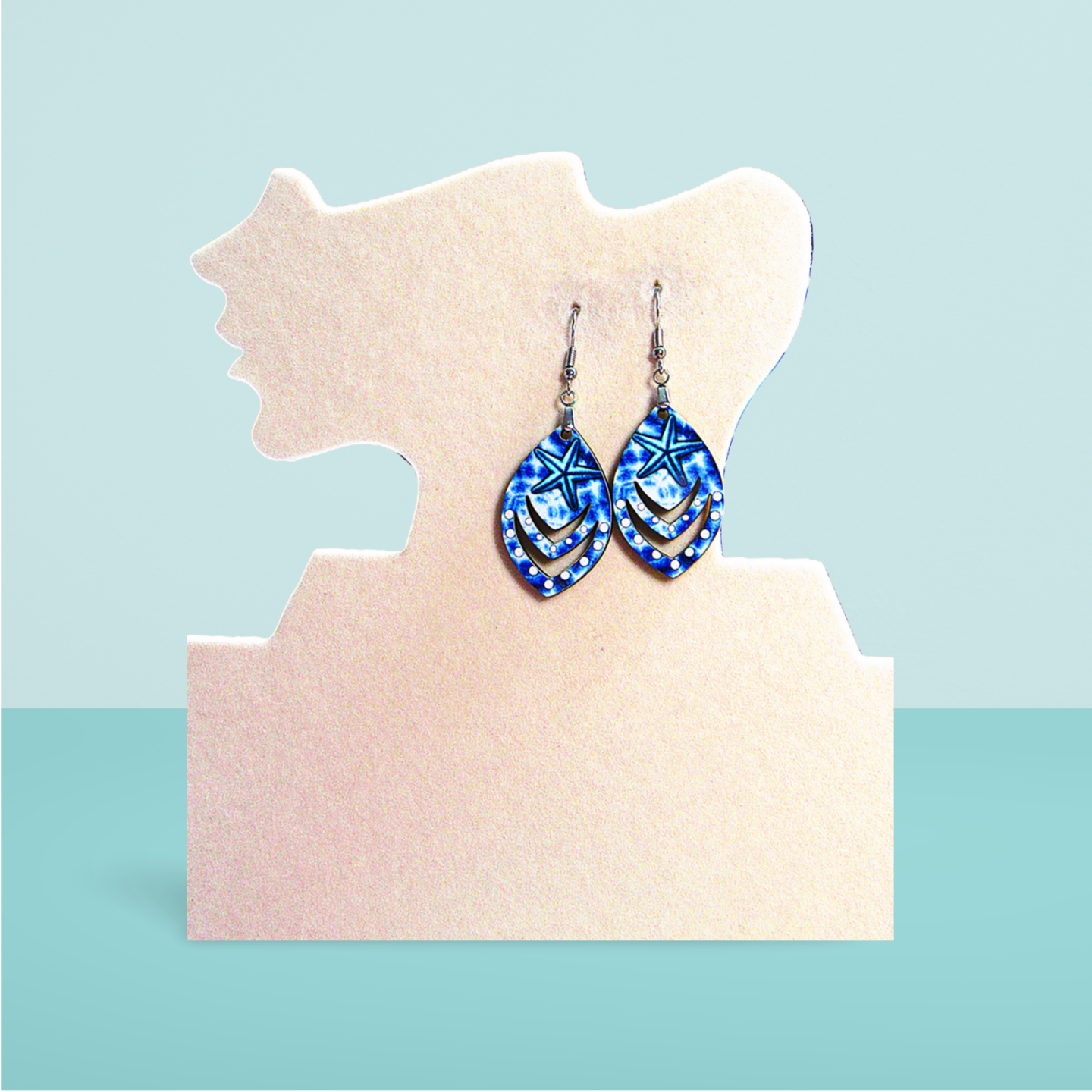 Open Teardrop Shaped Sublimated Earrings 1.5 inch
