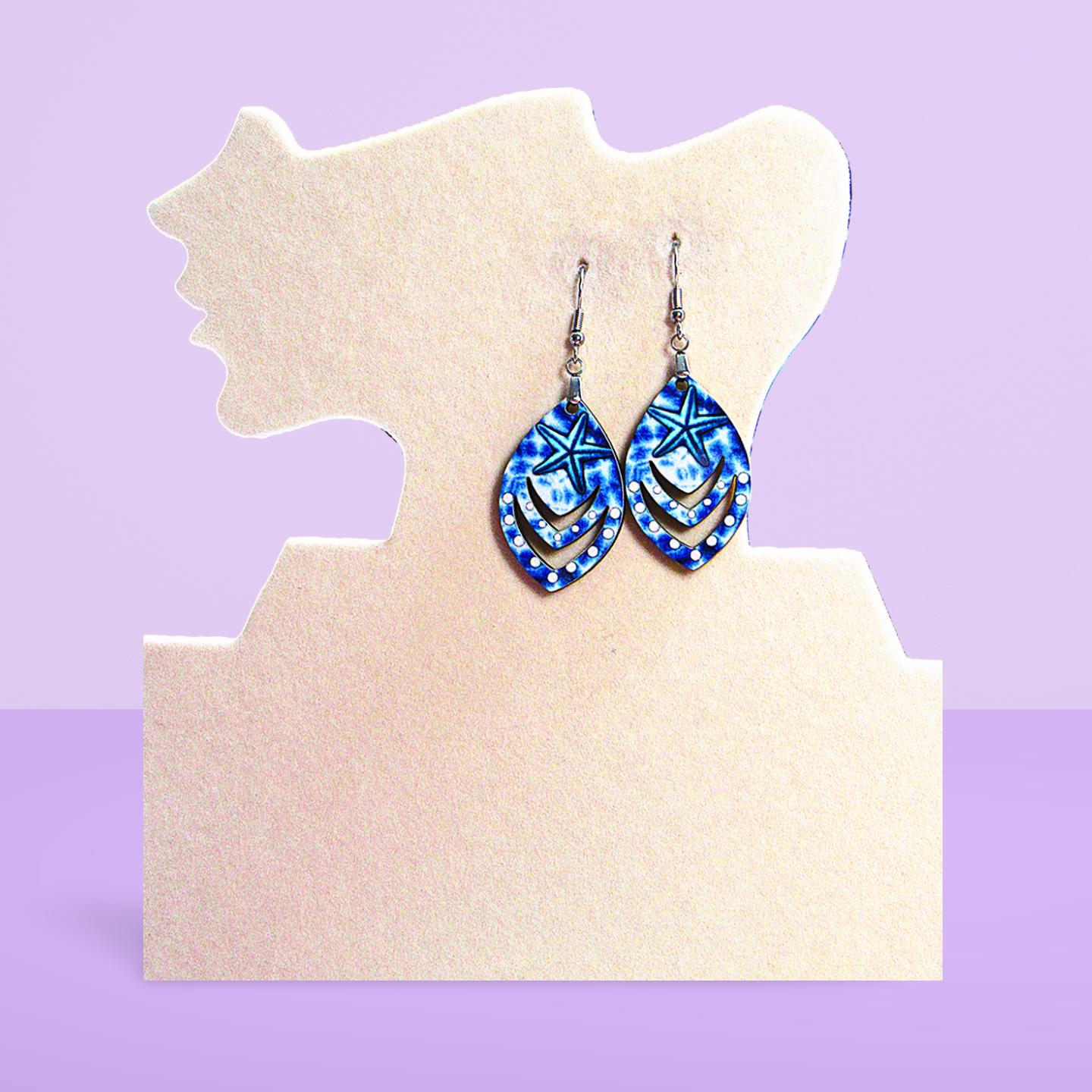 Open Teardrop Shaped Sublimated Earrings 1.5 inch