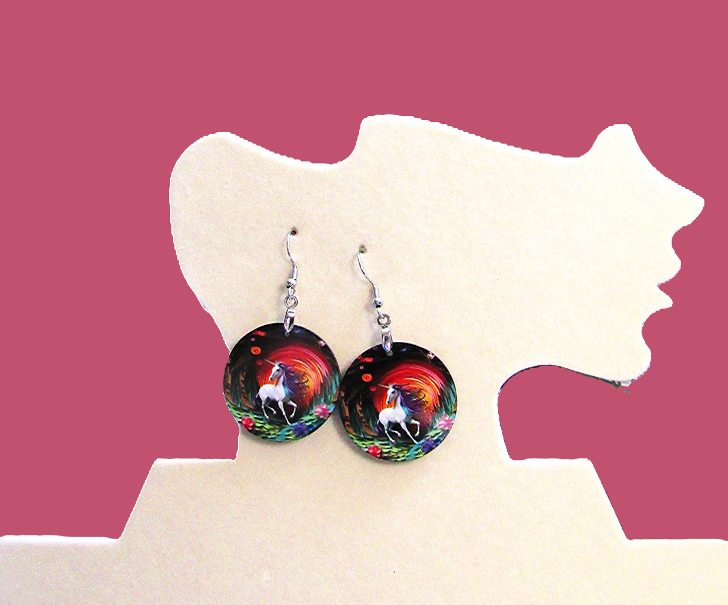 Round Shaped Sublimated 1 inch Earrings