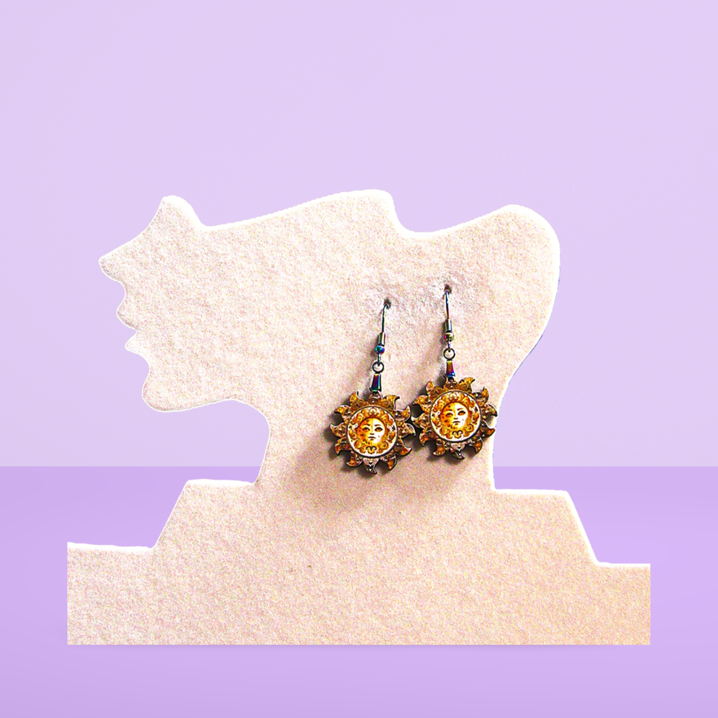 Sun Shaped Sublimated Earrings 1 inch