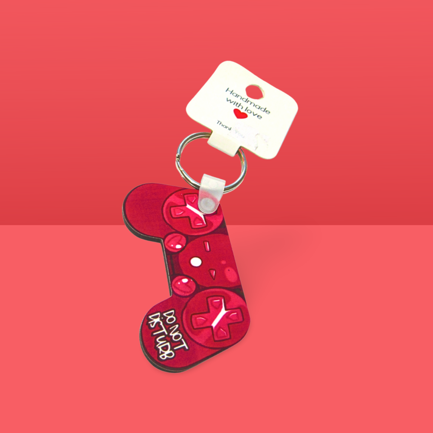 Game Controller Shaped Sublimated Keychain