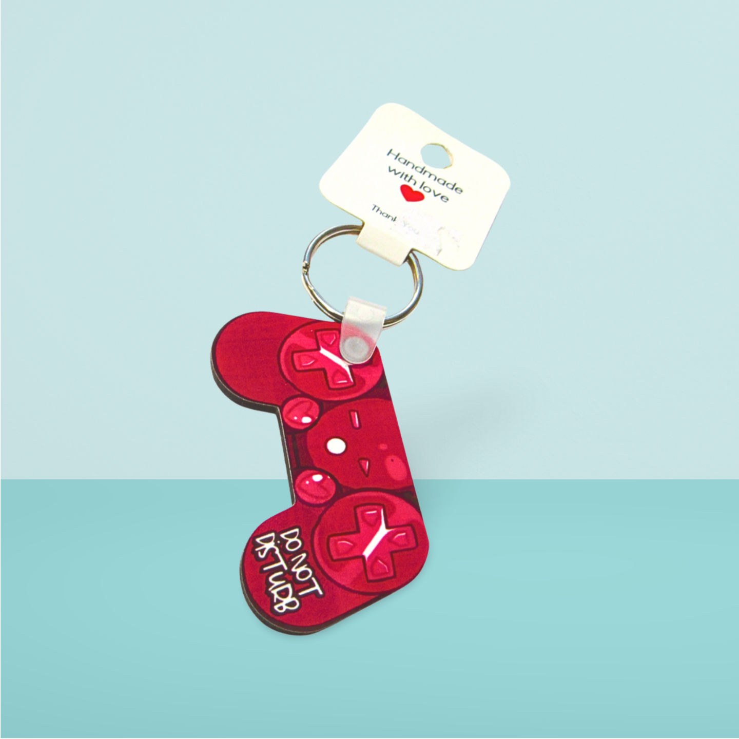 Game Controller Shaped Sublimated Keychain