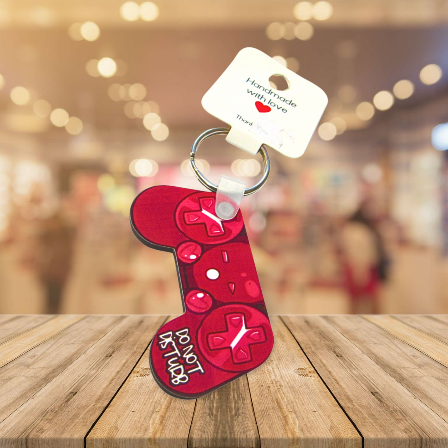 Game Controller Shaped Sublimated Keychain