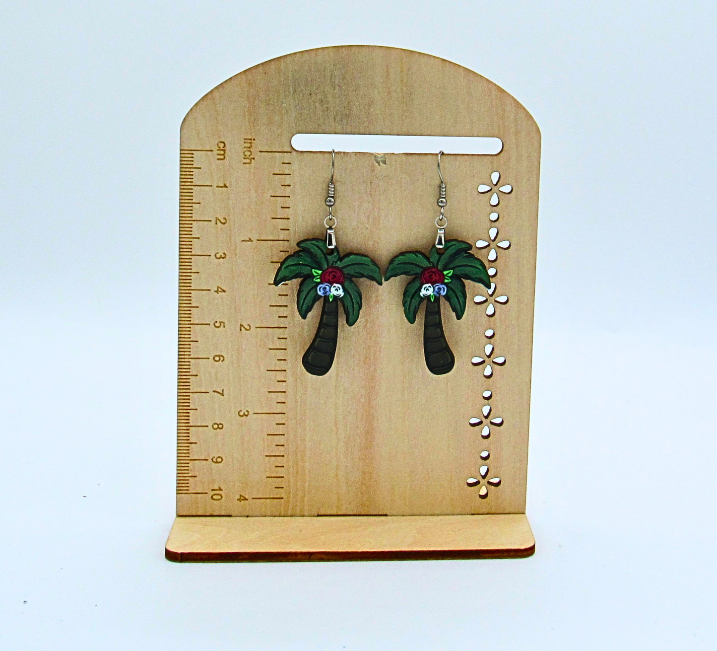 MDF-Palm Tree Shaped Sublimated Earrings 1.5 inch